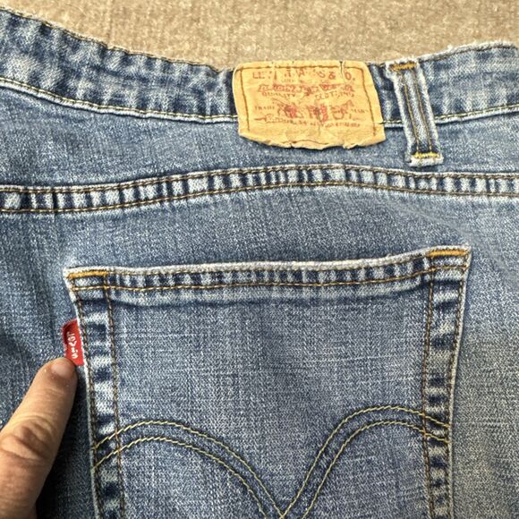 Levis 515 Boot Cut Jeans Womens 24M Blue Dark Wash Denim Pants Casual Y2K - Picture 8 of 8